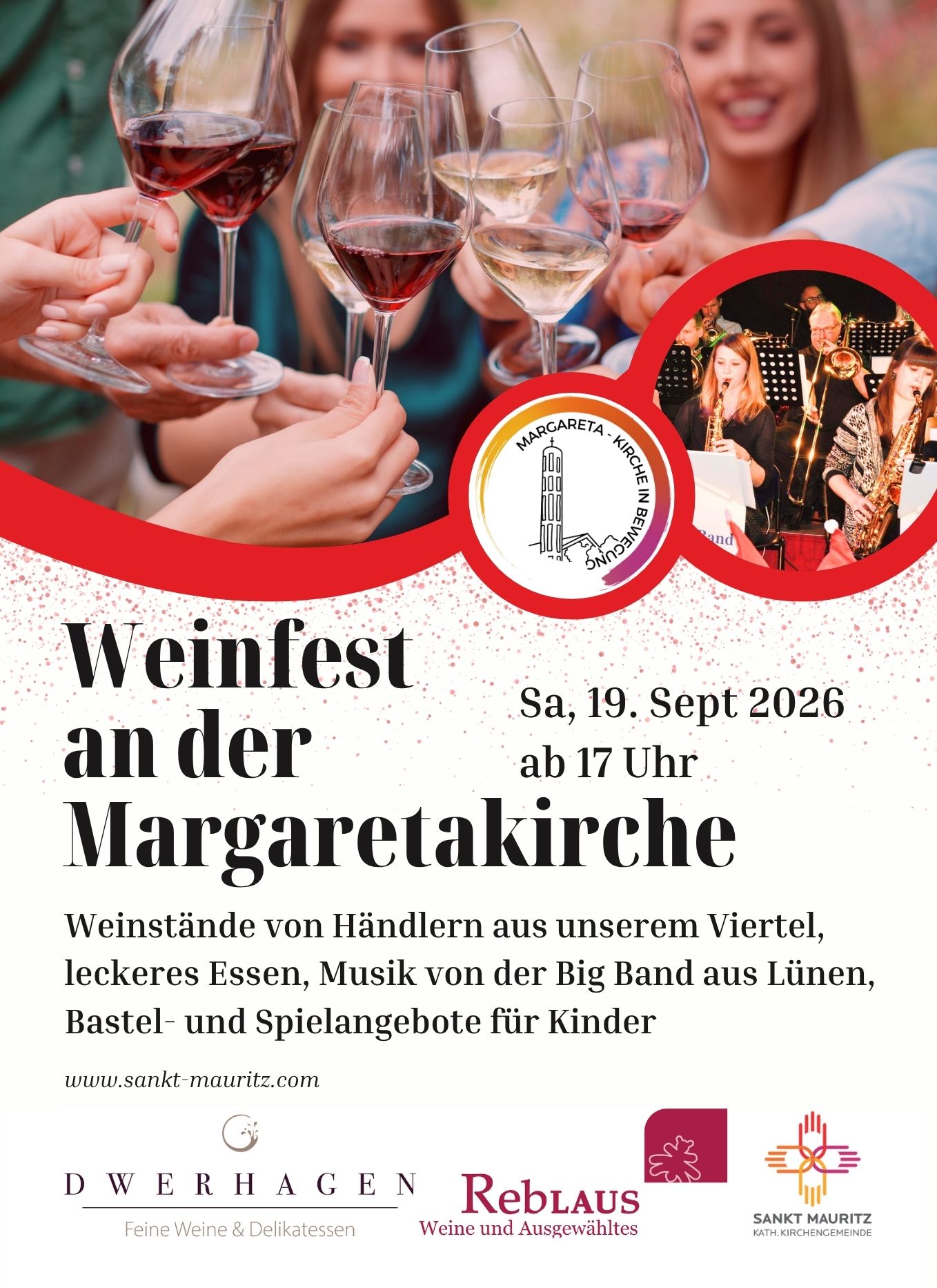 Plakat für das Weinfest an der Margaretakirche