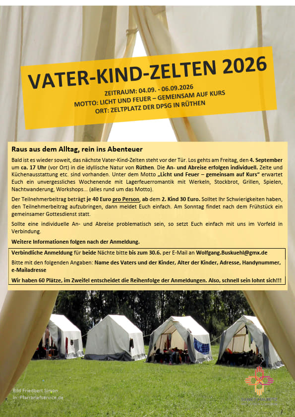 Flyer Vater-Kind-Zelten 2026