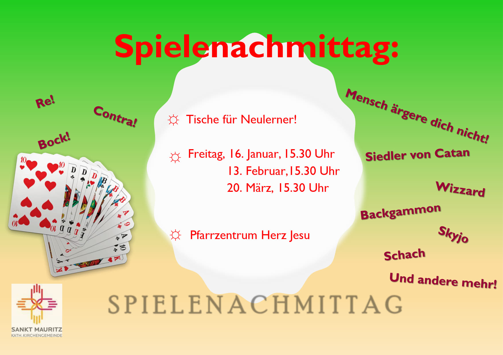 Spielenachmittag im Pfarrzentrum Herz Jesu
