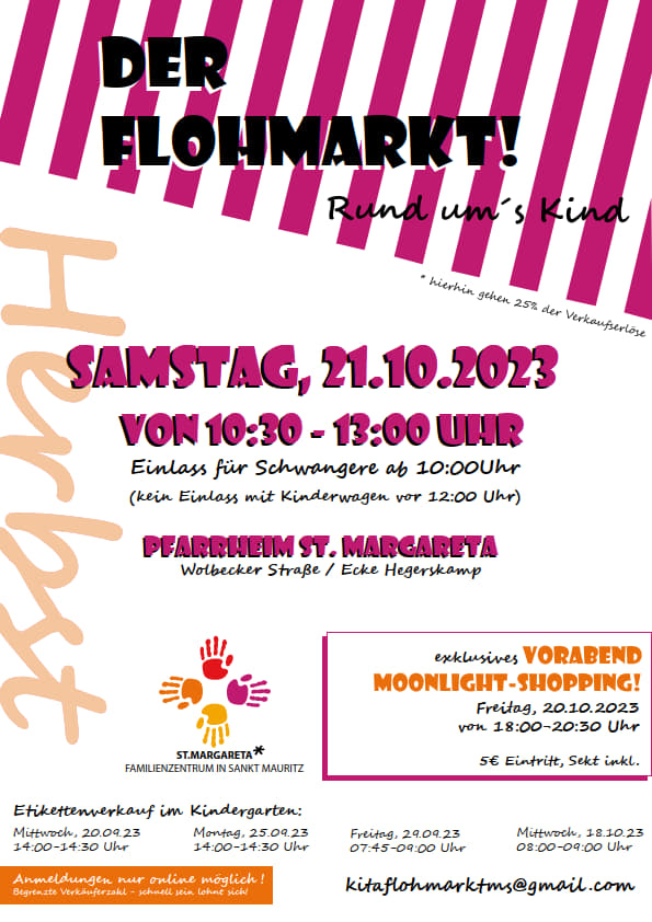 Der Flohmarkt rund ums Kind am 21.10.2023
