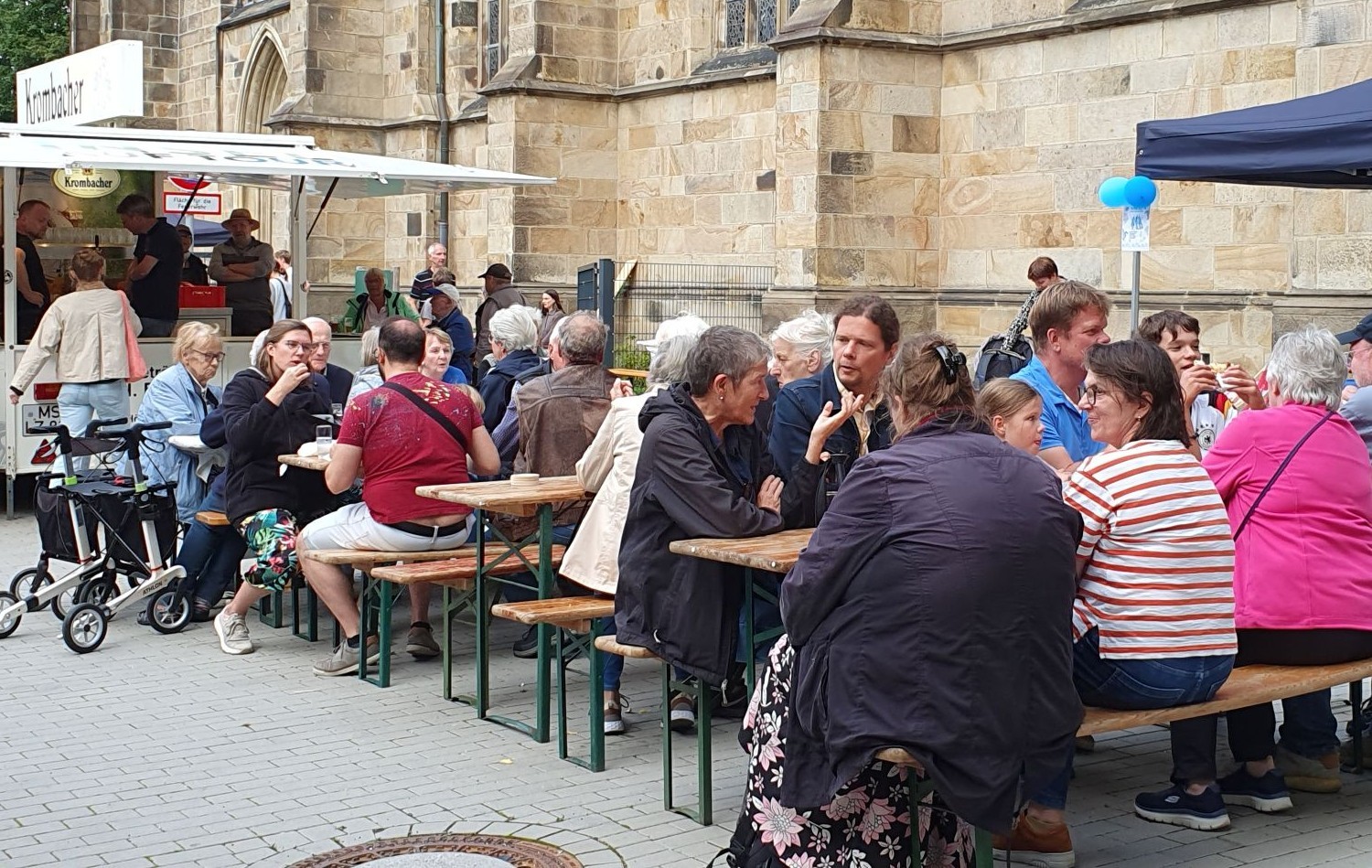 Blick auf Besucher