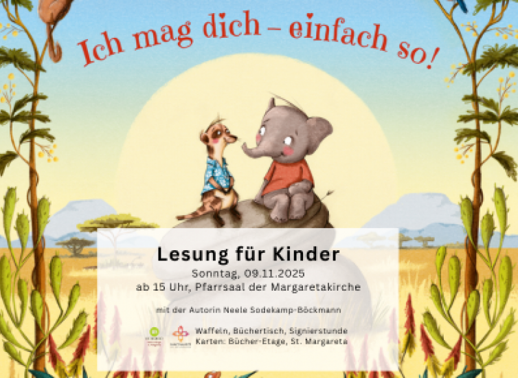 Ankündigung der Kinderlesung am 9.11.2025