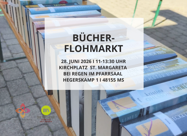 Hinweis auf Bücherflohmarkt am 28.06.2026