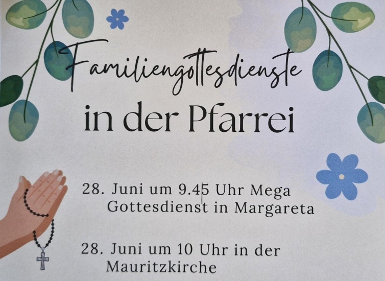 Plakat zu den Familiengottesdiensten
